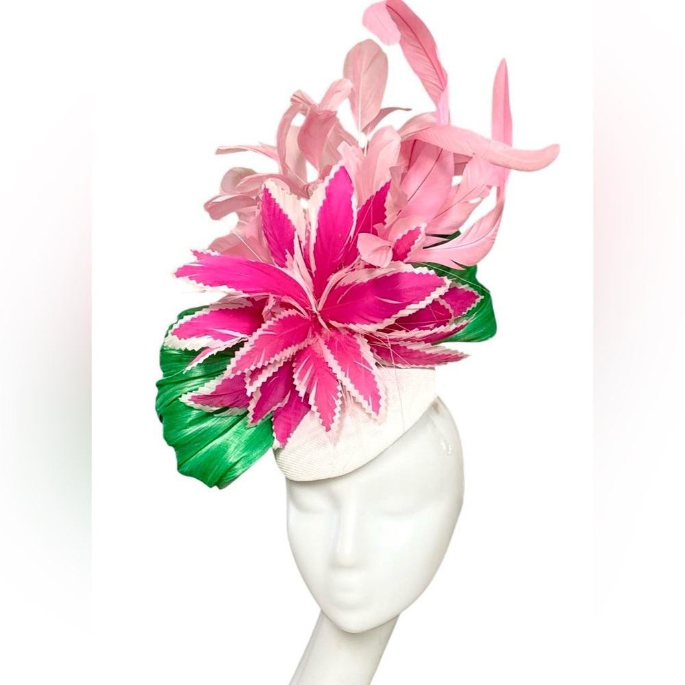 Pink and Green Fascinator. Pink and green Kentucky derby hat! Pink fascinator